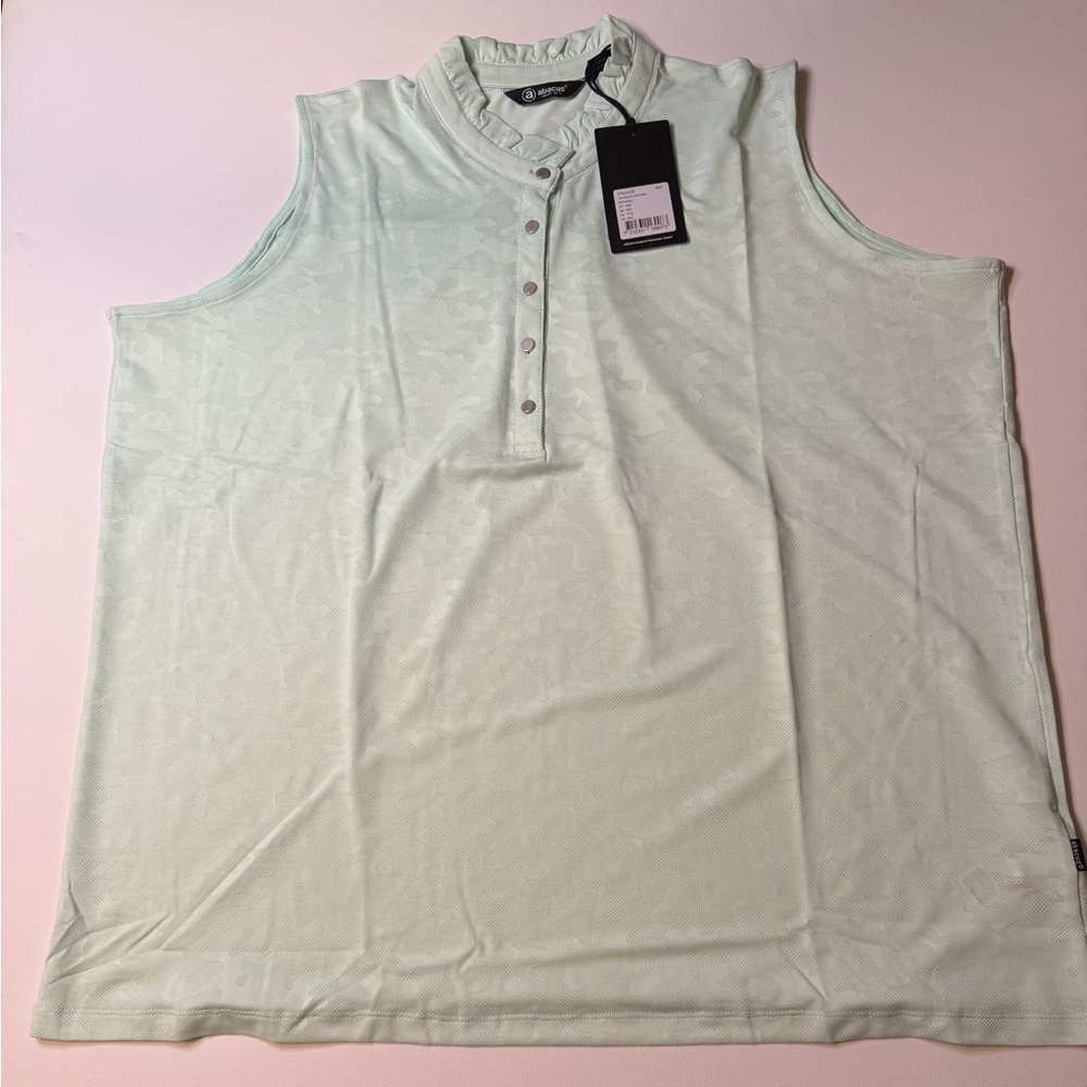 NWT Women's Abacus Lds Mauna Sleeveless Mint Green Size XXL Loose Fit DryCool